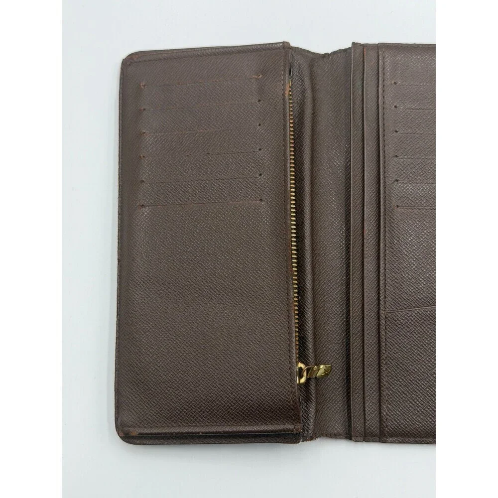 Authentic Louis Vuitton Vintage Brazza Wallet Men's Brown Damier Graphite Zip